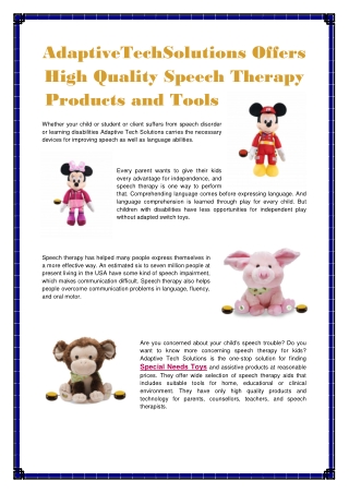 Adaptive techsolutions special needs toys
