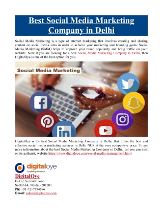 Best Social Media Marketing Company in Delhi