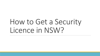 How to Get a Security Licence in NSW