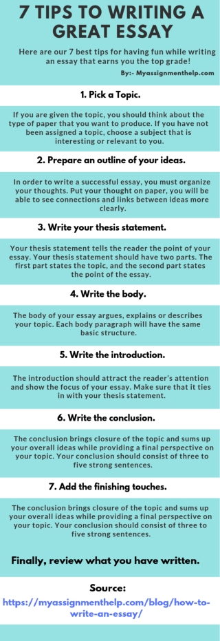 7 Tips To Writing a Great Essay