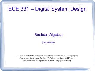 ECE 331 – Digital System Design