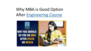 Why MBA is Good Option After Engineering Course