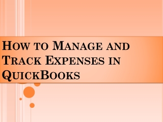 quickbooks track expenses