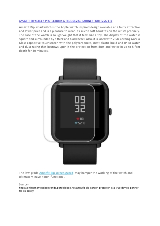Amazfit Bip Screen protector Available Online