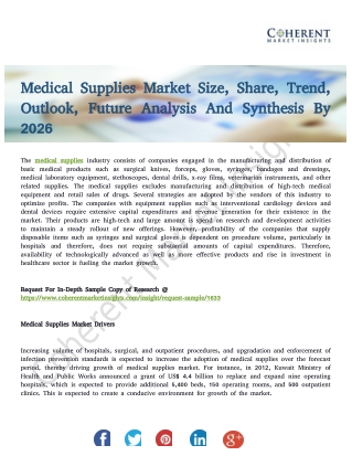 Medical Supplies Market Opportunities And Drivers Forecast 2026