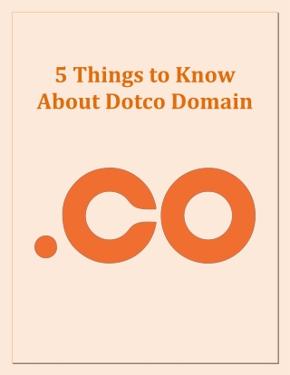 5 Things to Know About Dotco Domain