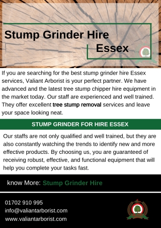 Stump Grinder Hire Essex