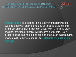 5 Things You Should Consider Before Outsourcing Your Medical Billing Services