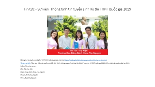 Tin tức - Sự kiện | Thông tinh tin tuyển sinh Kỳ thi THPT Quốc gia 2019