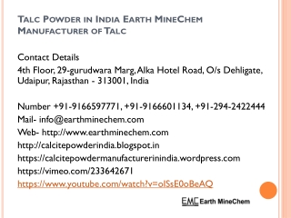 Talc Powder in India Earth MineChem Manufacturer of Talc