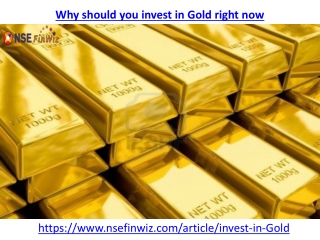 Why should you invest in Gold right now