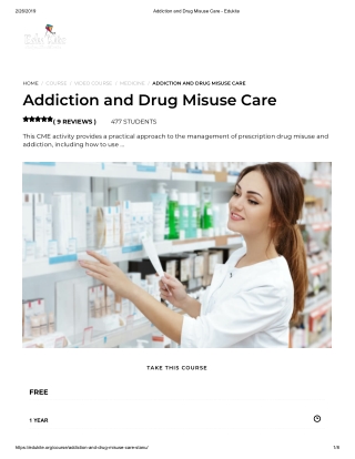 Addiction and Drug Misuse Care - Edukite