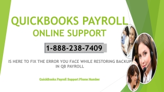 QuickBooks Payroll Online Support 1-888-238-7409