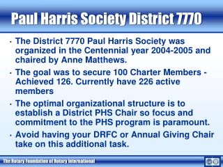 Paul Harris Society District 7770