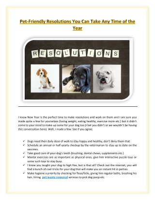 Pet-Friendly Resolutions You Can Take Any Time of the Year | Doo Care