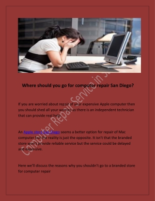 Where should you go for computer repair San Diego?