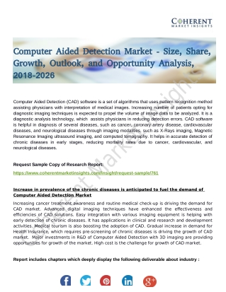 Computer Aided Detection Market - Global Industry insights, Outlooks and Opportunity Analysis 2018-2026