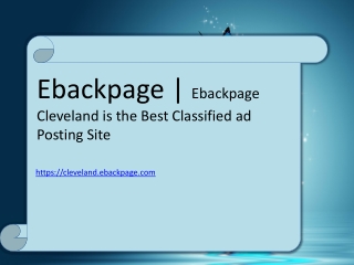 Top free classified site Cleveland | Top directory site in Cleveland |Ebackpage