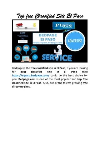 Top free Classified Site | El Paso Bedpage