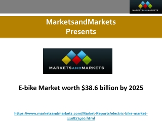 E bike market worth $38.6 billion by 2025