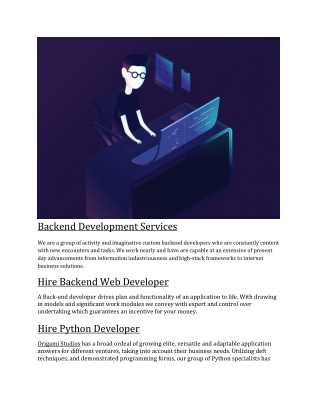 Back End Development Services