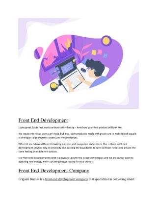 Front End Development Services