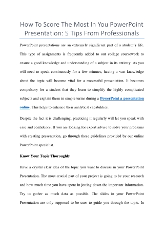 PowerPoint Presentation: 5 Tips From Professionals