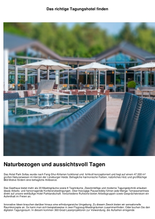 Tagungshotel und Seminarhotel finden