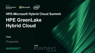 HPE-Microsoft Hybrid Cloud Summit HPE GreenLake Hybrid Cloud