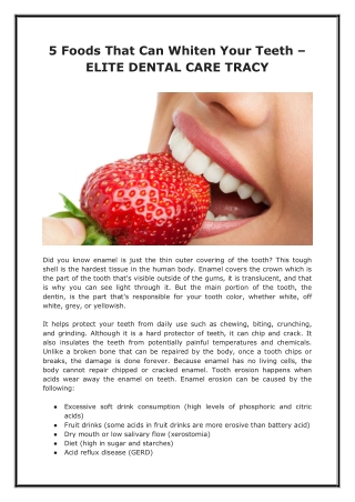5 Foods That Can Whiten Your Teeth – ELITE DENTAL CARE TRACY