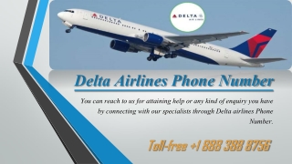 Dial Delta Airlines Phone Number to the Following Services