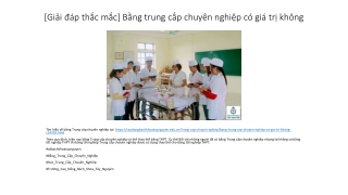 [Giải đáp thắc mắc] Bằng trung cấp chuyên nghiệp có giá trị không?