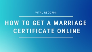 How to get a marriage certificate online