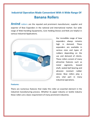 Industrial Operation Made Convenient With A Wide Range Of Banana Rollers
