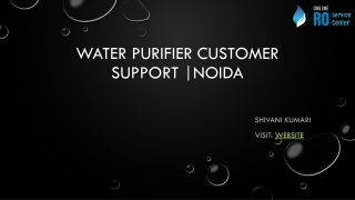 Water Purifier Customer Support |Noida