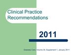 Clinical Practice Recommendations