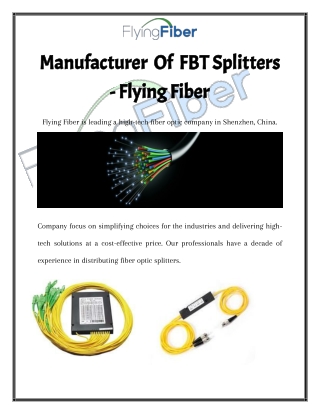 Manufacturer Of FBT Splitters - Flying Fiber