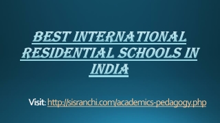 Best International residential schools in India