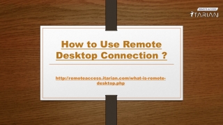 How to Use Remote Desktop Connection 