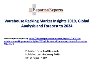 Global Warehouse Racking Industry with a focus on the Chinese Market