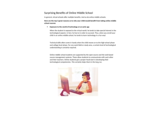 Surprising Benefits of Online Middle School