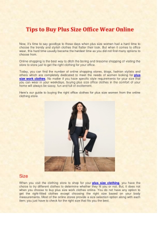 Tips To Buy Plus Size Office Wear Online