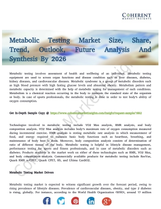 Metabolic Testing Market Latest Innovations, And Industry Key Events Analysis 2026
