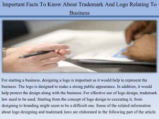 Important Facts To Know About Trademark And Logo Relating To Business
