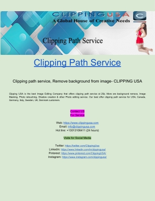 Clipping Path Service