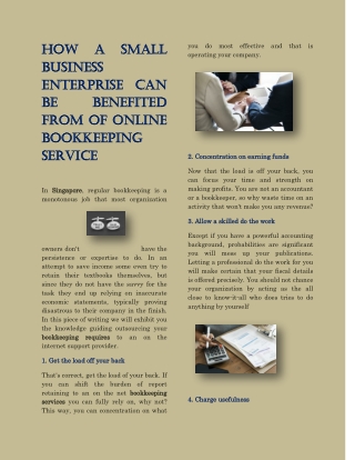 How a small business enterprise can be benefited from of online bookkeeping service