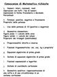 Conoscenze di Matematica richieste