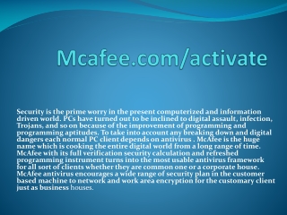 McAfee.com/Activate McAfee Antivirus Product