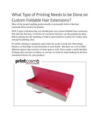 What Type of Printing Needs to be Done on Custom Foldable Hair Extensions