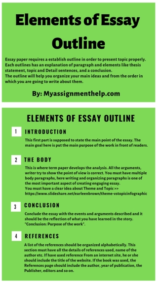 Elements of Essay Outline - My Assignment Help